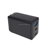 Pengisi Daya Cepat Universal 65W PD 3.0 SCP Perlindungan OTP 2 Port USB-C 1 Port USB-A Colokan Dinding Lipat US EU UK 3-Pin Travel