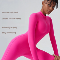 Combinaison de yoga à fermeture éclair à manches longues pour femmes body et combinaisons de sport