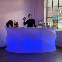Mobilier de bar moderne et portable pour extérieur commercial, avec mur de bulles d'eau LED en plastique, idéal pour discothèques, hôtels et entrées de centres commerciaux