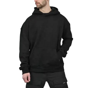 Sudadera con Capucha para Hombre, Gruesa, Estilo Urbano, Negra, Talla Grande, con Logotipo Personalizado - Product Image 3