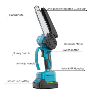 Mini-tronçonneuse sans fil légère de 6 pouces, alimentée par batterie au lithium, scie à perche portative OEM DIY pour la coupe du bois - Product Image 2