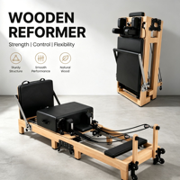 Machine de Pilates pliable et portable en chêne massif, qualité professionnelle, résistance à ressort réglable pour la santé et la salle de sport à domicile