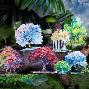 10 pièces/paquet <span class=keywords><strong>arbre</strong></span> ombre feuille-secouant série <span class=keywords><strong>arbre</strong></span> paysage coquille lumière main compte bricolage autocollants - Product Image 3