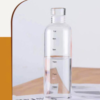 Bouteille d'eau en verre de sport et fitness en borosilicate personnalisée avec horodatage bouteille avec couvercle en verre