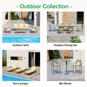 Meubles d'extérieur légers et portables, canapé <span class=keywords><strong>de</strong></span> patio pliable en aluminium avec <span class=keywords><strong>coussin</strong></span> imperméable - Product Image 2