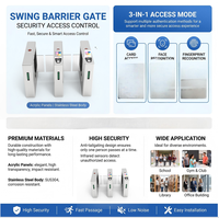 Torniquete de Barrera Abatible de Acero Inoxidable 304 con Sistema de Control de Acceso por Reconocimiento Facial RFID para Gimnasio, OEM, ODM, CE, 1 Año de Garantía