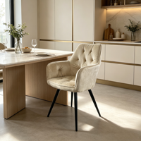 Chaise de salle à manger d'hôtel en velours rembourré de luxe Chaise de salon Chaise de table de salle à manger au design moderne de cuisine de restaurant