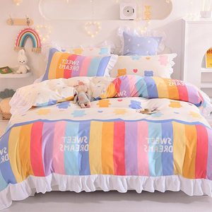 Set di biancheria da letto carino per ragazze di alta qualità 100% cotone biancheria da letto copripiumino in cotone lenzuola 100% cotone Set di biancheria da letto - Product Image 2