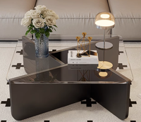 Table basse moderne minimaliste carrée en verre trempé résistant aux rayures, petite taille, style italien, pour salon