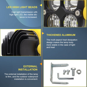 LELANPU - Proyector LED Auxiliar para Motocicleta, 4 Lentes, 40 W, Sumergible, 12 V, 24 V, Chip CSP, Luz Antiniebla Amarilla y Blanca - Product Image 4