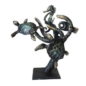 <span class=keywords><strong>Concept</strong></span> nautique en fonte hippocampe tortue de mer Figurine artisanale gravée décoration de table pour la maison Accent salon - Product Image 1