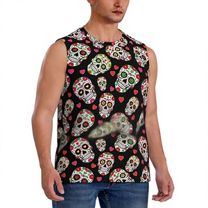 Débardeur vintage délavé à l'acide pour homme, en coton oversize, sans manches, style décontracté streetwear, idéal pour le fitness et la gym - Product Image 1