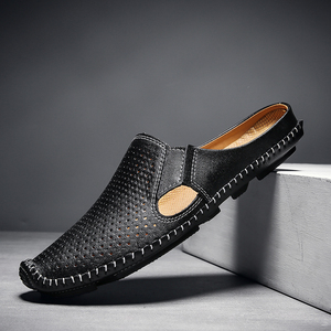 Estate traspirante di buona qualità <span class=keywords><strong>cuoco</strong></span> originale in vera pelle pantofole di Design di moda da uomo scarpe in vera pelle - Product Image 3