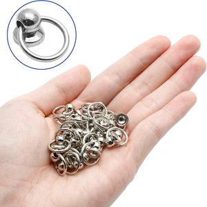 Kyuionty Rivets à vis à tête ronde avec anneau de traction, en métal, pour artisanat du cuir DIY, rivets à vis en O, rivets à clous pour sacs et murs - Product Image 4