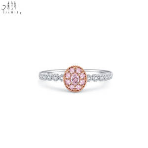 Anillo de Diamantes Rosados de Alta Calidad Increíblemente Hermosos, Serie de Anillos de Compromiso de Oro Sólido de 18K, Anillo de Diamantes Rosados Naturales Reales - Product Image 1