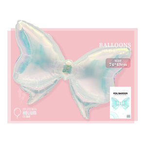 Ballon en aluminium transparent irisé en forme de nœud, emballé individuellement, pour la décoration de fête d'<span class=keywords><strong>anniversaire</strong></span> d'enfants - Product Image 3