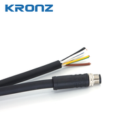 Connecteur d'alimentation mâle KRONZ M12 à 5 broches, codage K, étanche IP67, câble PVC, connecteur circulaire, longueur personnalisable disponible : 1m, 2m, 5m