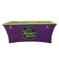 Nappe de table 6 pieds Spandex extensible Couverture de table rectangulaire Couverture de table rectangulaire avec impression de logo pour salon professionnel de banquet de mariage