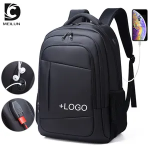 Mochila masculina impermeável, mochila masculina feita em tecido impermeável, comporta laptops de 17.5 polegadas, com logotipo