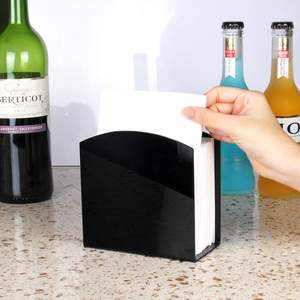 ที่ใส่ผ้าเช็ดปากอะคริลิคสีดำเรียบง่ายไม่มีลมตรงของตกแต่งบ้าน<span class=keywords><strong>ห้อง</strong></span><span class=keywords><strong>ครัว</strong></span><span class=keywords><strong>ชั้น</strong></span>เก็บของประหยัดพื้นที่สำหรับอาหารค่ำ - Product Image 4