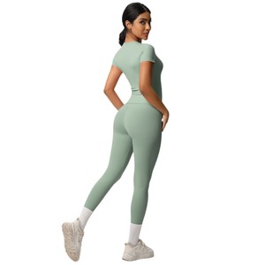 Conjunto Deportivo de 2 Piezas Personalizado 2026, Ropa Deportiva Activa, Conjunto de Gimnasio sin Costuras Acanalado, Conjuntos de Yoga para Mujer - Product Image 6