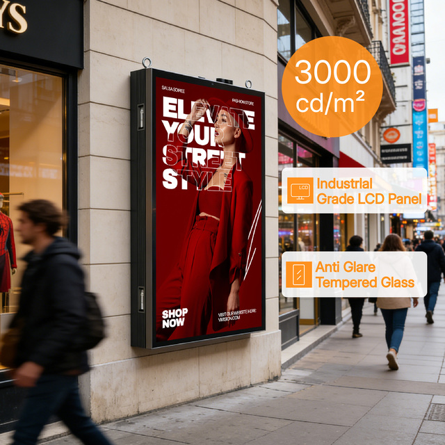 Double Sided Outdoor Digital Signage IP66 Dustproof 32-75 Inch 3000nits Drive-Thru Menu Display IK10 Touch Screen