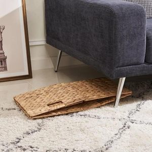 Kuyue Lớn Vòng Gấp Wicker Lưu Trữ Giỏ Có Thể Gập Lại Cube Lưu Trữ Thùng Cho Nhà Bếp Hoặc Thực Phẩm Wicker Lưu Trữ Kệ - Product Image 6