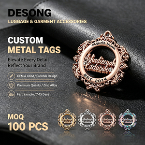 Zinc Alloy Embossed Metal Logo Tags for Jeans Garment Apparel Factory Bulk Wholesale Custom OEM Low MOQ 100pcs - Product Image 1
