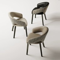 Chaise de salle à manger moderne en métal de style italien minimaliste haut de gamme avec dossier, fauteuil en cuir véritable