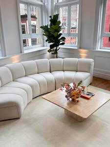 <span class=keywords><strong>Canapé</strong></span> modulaire sectionnel ATUNUS, canal incurvé, minimaliste, français, ensemble de <span class=keywords><strong>canapé</strong></span> en tissu bouclé crème pour salon - Product Image 2