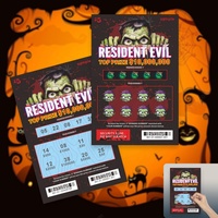 Carte à gratter personnalisée style bizarre pour loterie, avec numéros gagnants, impression UV, en carton et papier offset