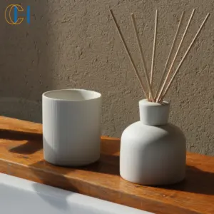 C H Custom Unique Refill Customized Essential Oil Flower Porcelain Ceramic Floral Reed Diffuser