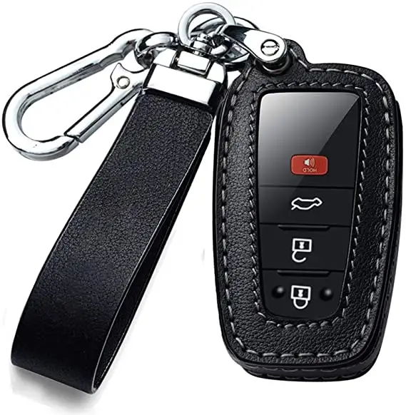Auto Leather Keychain Cover Compatible with Toyota Camry RAV4 Highlander