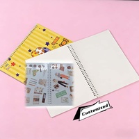 Carnet à spirale à couverture rigide avec sangle et autocollants, motif mignon, papier de démoulage, best-seller
