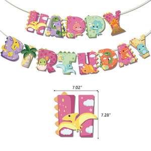 Decoración para Fiesta de Dinosaurios Rosa, Globos, Pancarta, Adorno para Pastel, Tema de Dinosaurios para Niña, Primer Cumpleaños, Selva, Dibujos Animados, Rosa, Roar K0070 - Product Image 4