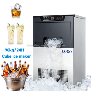 ST Kleiner Kommerzieller Integrierter Eiswürfelbereiter 60 <span class=keywords><strong>70</strong></span> 80 90 100kg Kapazität Klares Hartes Eis für Büro Convenience-Store Familie - Product Image 1