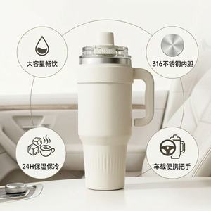 Stainless Steel Insulated Water Bottle <b>Large</b> Capacity 24H Hot 12H Cold Travel <b>Mug</b> With Handle - Product Image 4