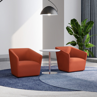 Fauteuil lounge moderne et élégant à une seule jambe, avec logo personnalisé, design modulaire en tissu, idéal pour bureau, hall, appartement, école, hôtel