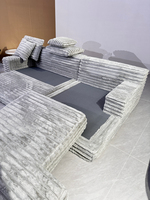 Modernes Hochdichtes Schaumstoff-Stoff-Modulsofa-Set Vakuumverpackt Komprimiert Platzsparendes Ecksofa Apartment-Schlafsofa