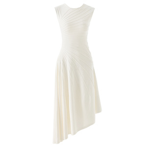 <span class=keywords><strong>Abito</strong></span> Midi Senza Maniche a Spalle Scoperte <span class=keywords><strong>in</strong></span> <span class=keywords><strong>Maglia</strong></span> Plissettata Resistente di Alta Qualità per Uso Quotidiano - Product Image 1