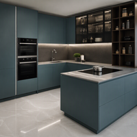 Meubles de cuisine modulaires en contreplaqué écologique, conception personnalisée, armoires murales et de base pour rangement de cuisine, vente en gros d'usine