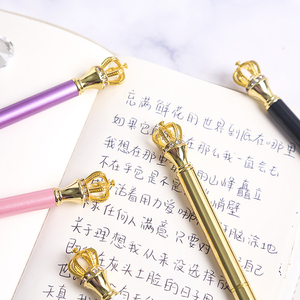 Custom logo Crystal Crown <strong>Royal</strong> Diamond Head Promotional Metal Ballpoint Pens with Crown at the Top - Product Image 2