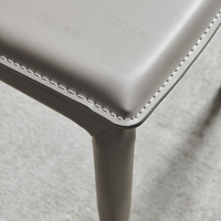 Ensemble de table à manger en acier inoxydable de luxe de style italien avec plateau en marbre, 6 places, table à manger rectangulaire longue de taille king, table de banquet