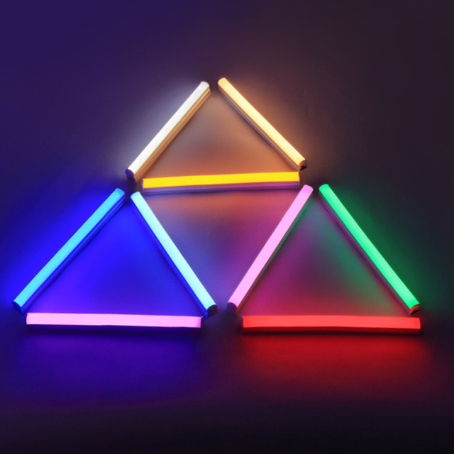 LED T5 T8 Tube Light 60cm LED Fluorescent Tube T5 T8 White Warm Pink Green Blue Light Tube