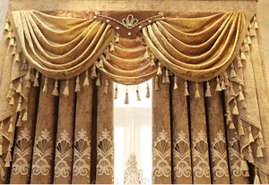 Rideaux occultants européens en chenille lourde <span class=keywords><strong>beige</strong></span>, luxe, brodés, pour <span class=keywords><strong>salon</strong></span>, chambre à coucher - Product Image 3