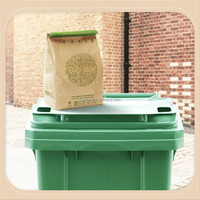Sacs à déchets alimentaires biodégradables et compostables en papier kraft enduit à base d'eau, personnalisables, fabrication OEM ODM