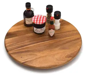 Tábua de corte de madeira acácia, tabela giratória de cozinha