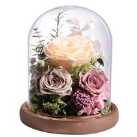 Hadiah Bunga Abadi untuk Ibu - Bunga Ulang Tahun yang Sempurna - Mawar Awet Buatan Tangan dengan Desain Modis untuk Pajangan Meja