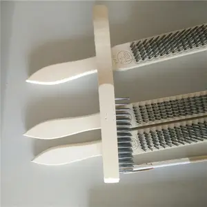 hot sale steel wire brush with wooden handle for cleaning and rust removal
