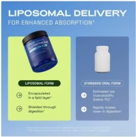 Capsules de glutathion liposomal 1155 mg par dose avec resvératrol et vitamine C, absorption élevée, défense antioxydante cellulaire
